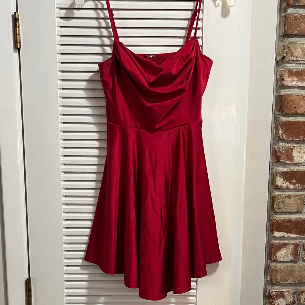 City Studio Red Mini Dress with Spaghetti Straps